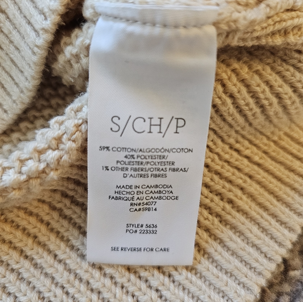 Cabi Cropped Cable Pullover Size Small - image 6